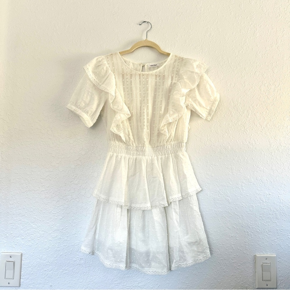 Elegant White Ruffled Dress